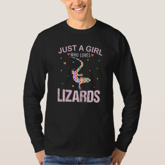 Lizards Flickor är bara en flicka som Kärlek Lizar T Shirt