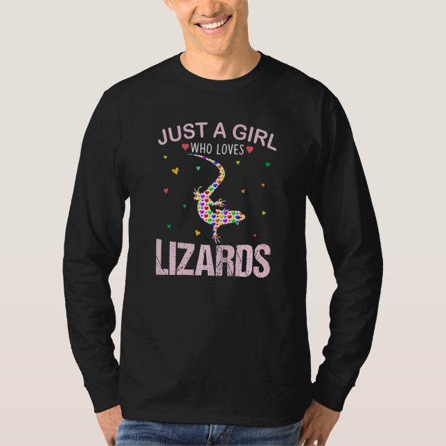 Lizards Flickor är bara en flicka som Kärlek Lizar T Shirt (Framsida)