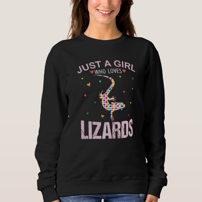 Lizards Flickor är bara en flicka som Kärlek Lizar T Shirt (Framsida)