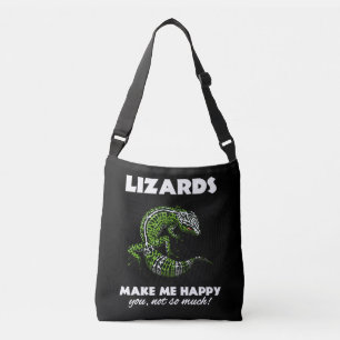 Lizards gör mig till Lycklig Cute Gecko Reptile Axelväska