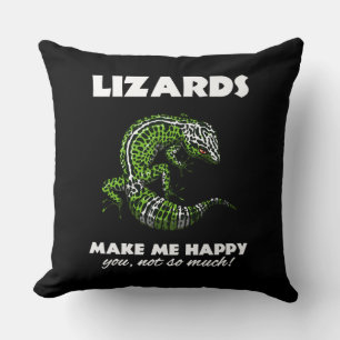 Lizards gör mig till Lycklig Cute Gecko Reptile Kudde