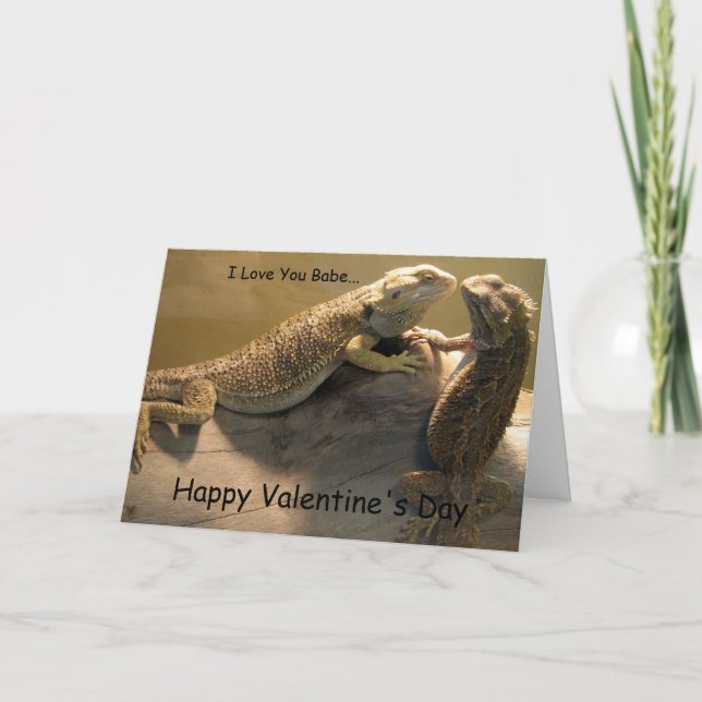 Lizards kyssande Valentines day-kort Helgkort (Framsida)