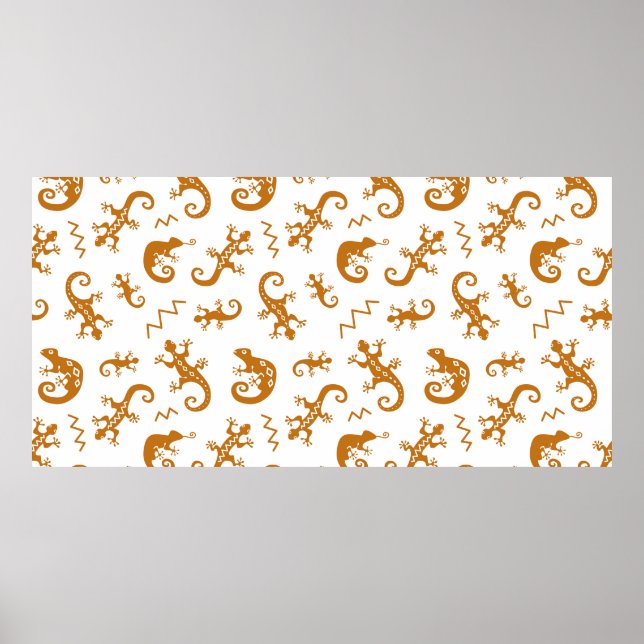 Lizards och chameleons sömlösa mönster poster (Framsidan)