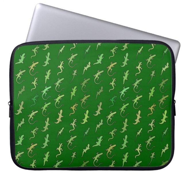 Lizards och Geckos på gräs grönten Laptop Sleeve (Framsidan)