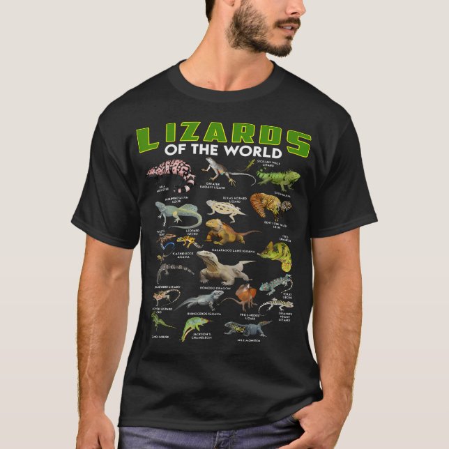 Lizards of the World Reptile Herpetology Lizard Gi T Shirt (Framsida)