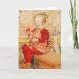 Lizbeth innehav en docka helgkort