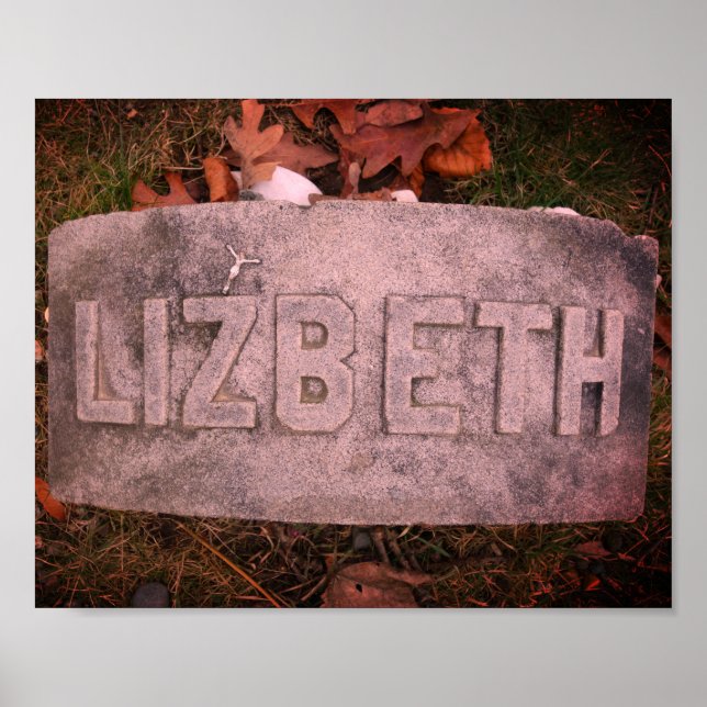 Lizzie Borden Gravestone 'Lizbeth' Fall River, MOR Poster (Framsidan)