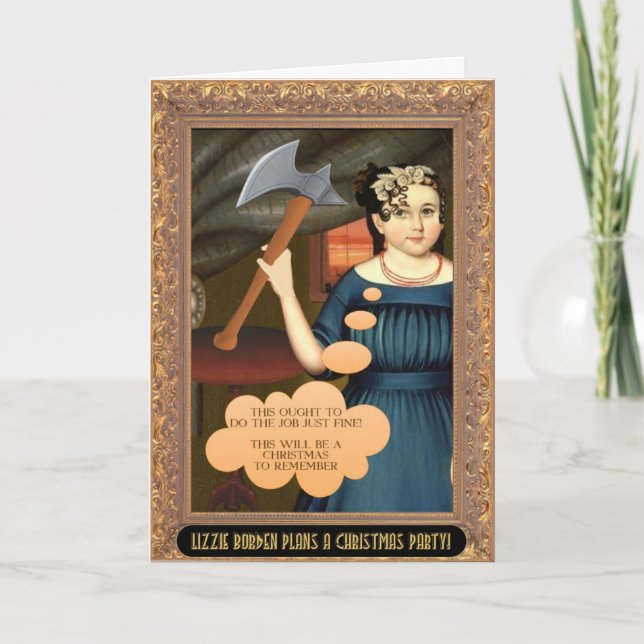 Lizzie Bordens julkort (omskriven historia Helgkort (Framsida)