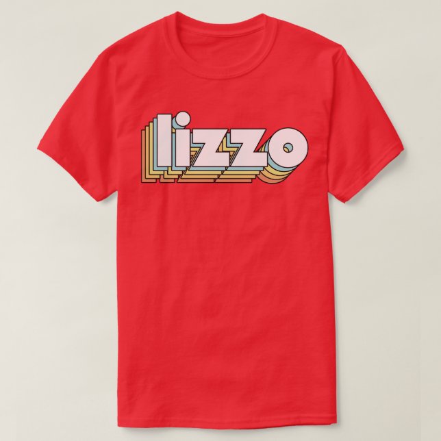 Lizzo Retro Rainbow Typography Faded Stil T Shirt (Design framsida)