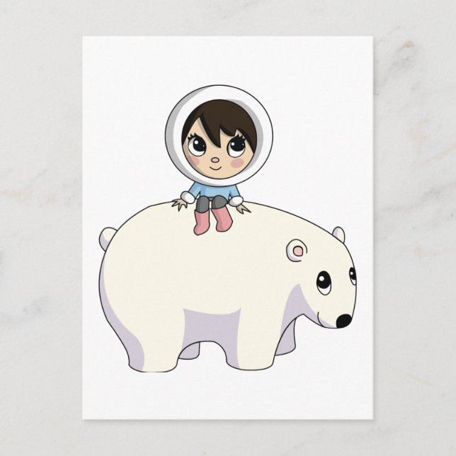 Lizzy and Frosting Polar Bear Vykort (Framsida)
