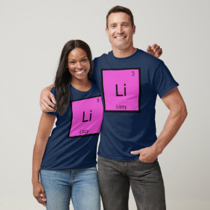 Lizzy Namn kemi Inslag Periodic Bord Tee Shirt