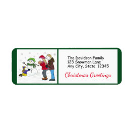 Lizzy's People Snögubbe Roligt Returetiketters Returadress Etikett