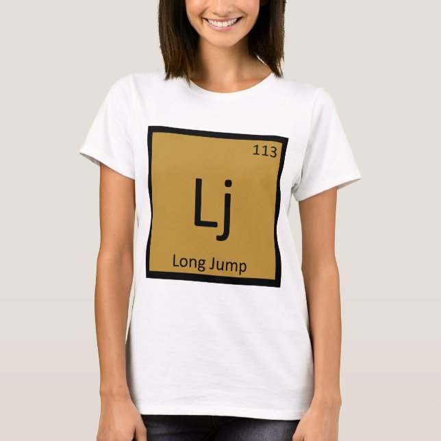 Lj - Längdhopp Friidrott Kemiskt tecken T Shirt (Framsida)