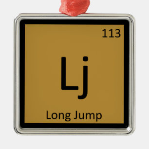 Lj - Långstidsspår och Fält kemi-symbol Julgransprydnad Metall