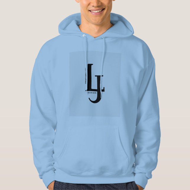 LJ Monogram Blå Tröja | Royal Blue Logotyp  Hoodie (Framsida)