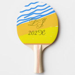 LJ Monogram Elegant Modern Beach Wedding Pingisracket