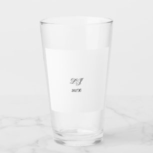 LJ Monogram Elegant Modern Bröllop Glaskopp