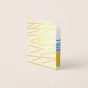 LJ Monogram Modern Elegant Beach Wedding Folierat Kort