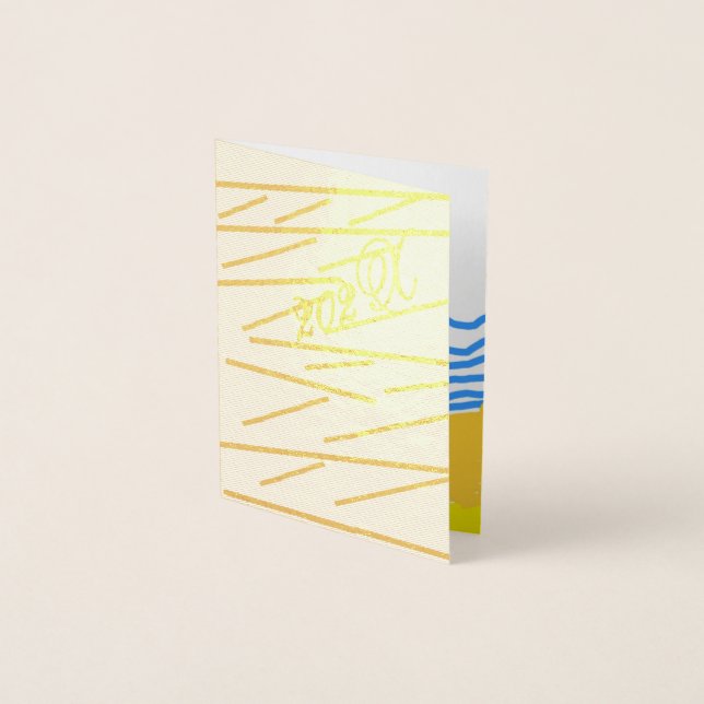 LJ Monogram Modern Elegant Beach Wedding Folierat Kort (Framsida)