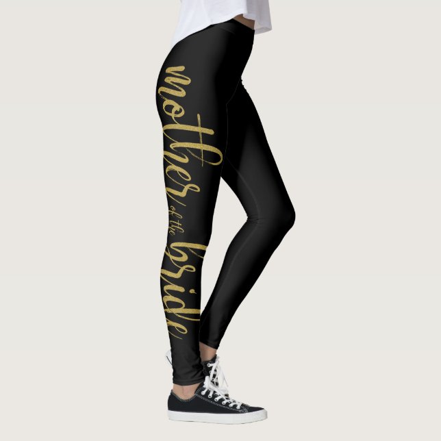 Ljärt brusherad skript Glitter Budens mamma Leggings (Höger)