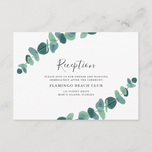 Ljärt Eucalyptus Bröllop Tilläggskort (Framsida)