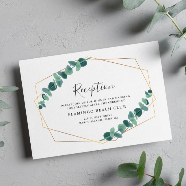 Ljärt Eucalyptus Geometric Bröllop Tilläggskort (Skapare uppladdad)