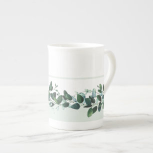 Ljärt eukalyptus Banded Botanical Bone China Mugg Benporslin Mugg