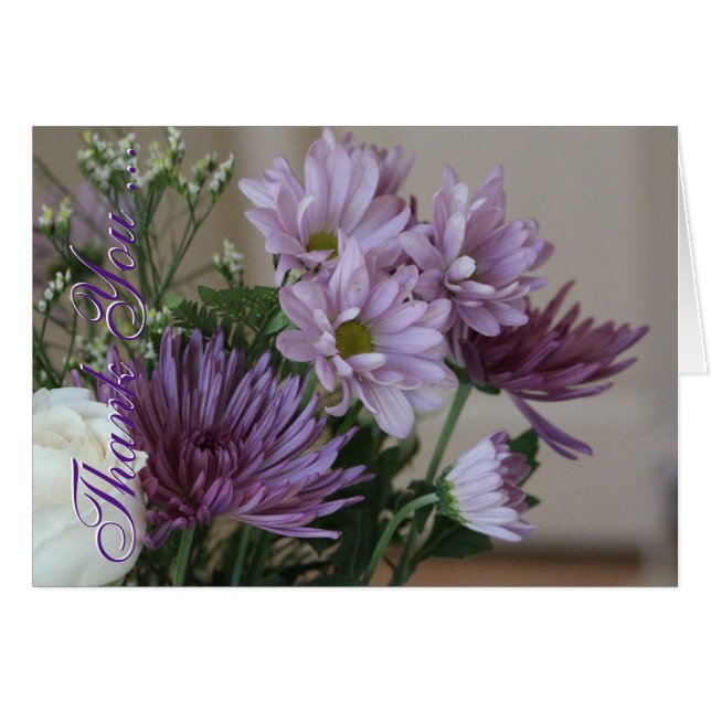 Ljärt Mauve och Lila Flowved Hälsningskort (Framsidan Horizontal)