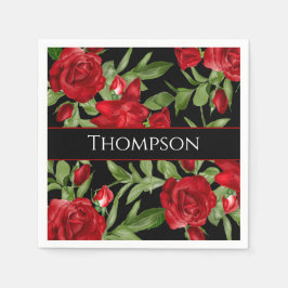 Ljärt röd och svart med röd trim Anpassningsbar Pappersservett