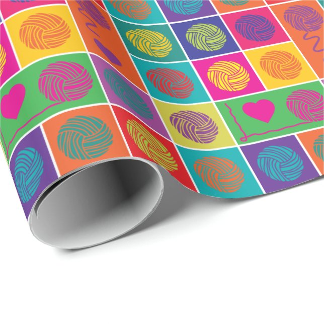 Ljgarn, garn, mönstrat garnband presentpapper (Rullad Hörn)