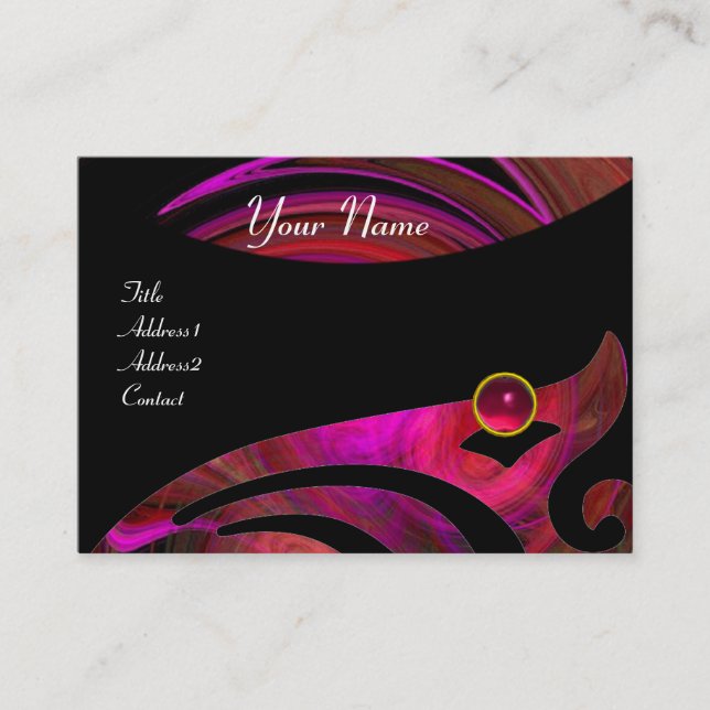 LJGHT VORTEX RUBY Red rosa black lila gult Visitkort (Framsida)