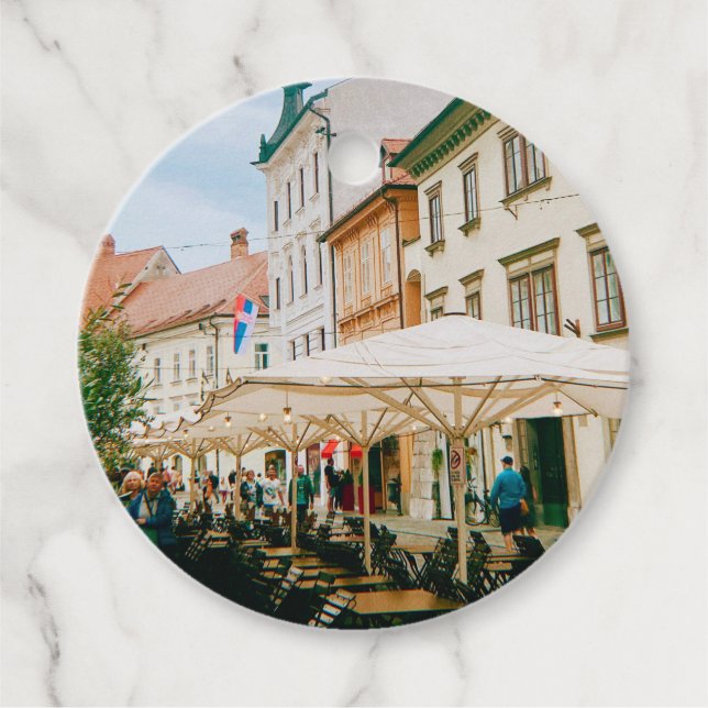 Ljubljana Cityscape Gåvor Etiketter (Framsida)