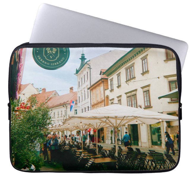 Ljubljana Cityscape Laptop Fodral (Framsidan)