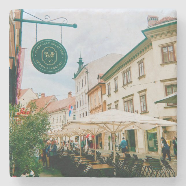 Ljubljana Cityscape Stenunderlägg (Framsidan)