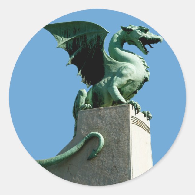 Ljubljana Dragon Runt Klistermärke (Framsida)