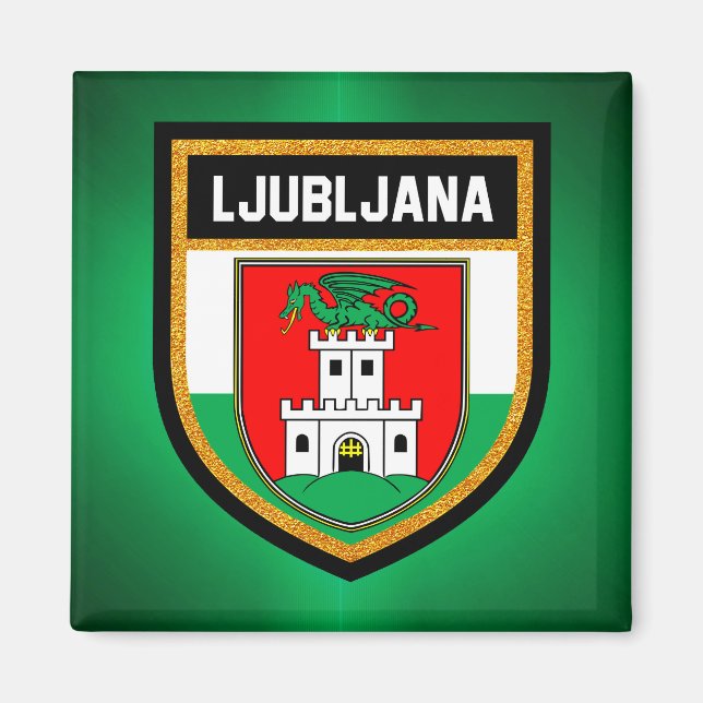 Ljubljana Flagga Magnet (Framsidan)