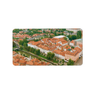 Ljubljana från ovan adressetikett