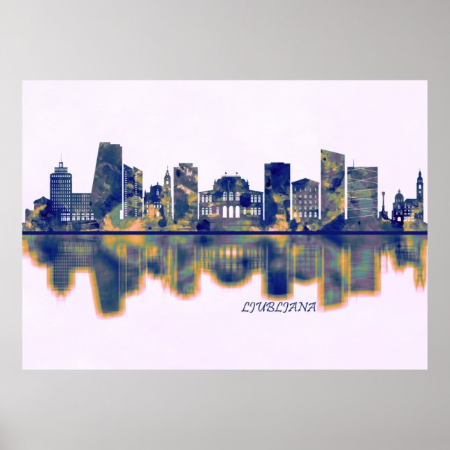 Ljubljana Skyline Poster (Framsidan)