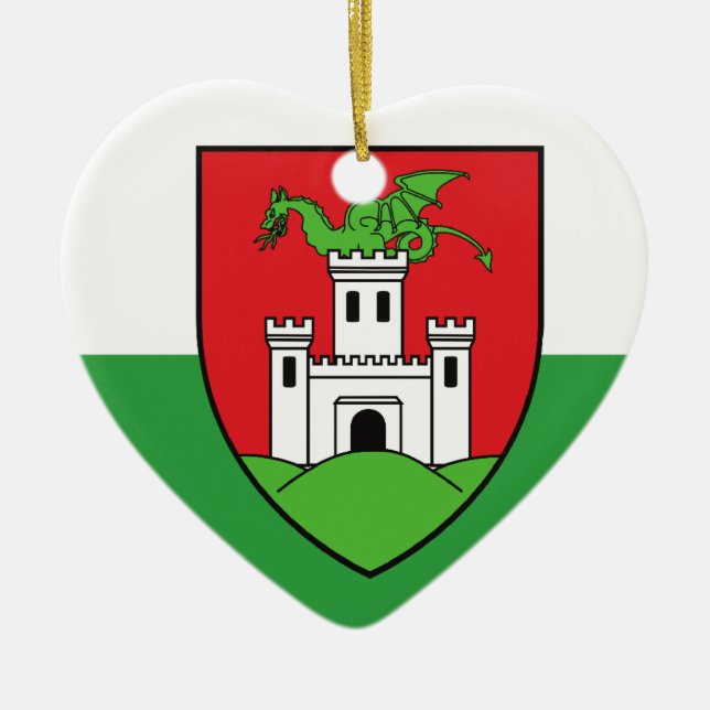 Ljubljana Slovakien flagga Julgransprydnad Keramik (Framsidan)