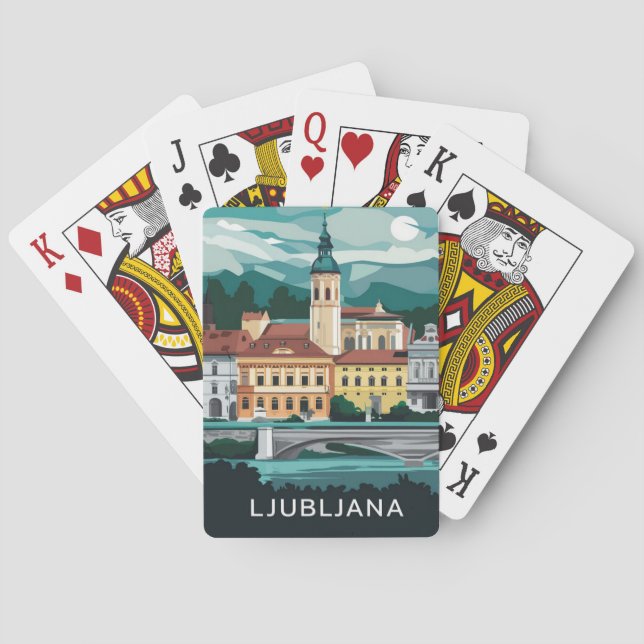 Ljubljana, Slovenien  Casinokort (Baksidan)