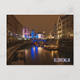 Ljubljana Slovenien i december Vykort