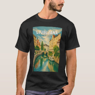 Ljubljana Slovenien Illustration Resa Konst Vintag T Shirt