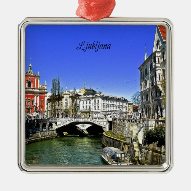 Ljubljana, Slovenien Julgransprydnad Metall (Framsidan)