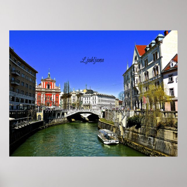 Ljubljana, Slovenien Poster (Framsidan)
