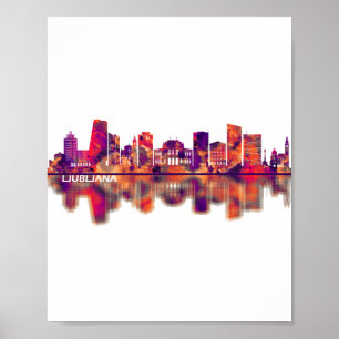 Ljubljana Slovenien Skyline Poster