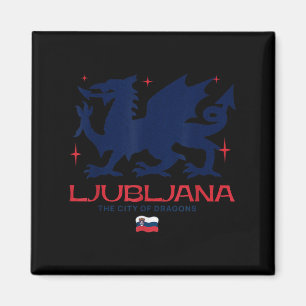 Ljubljana Slovenien Stad Av Drakar Patriotisk Drag Magnet