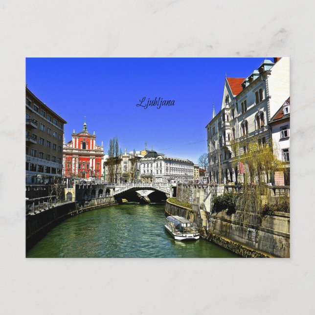 Ljubljana Slovenien Vykort (Framsida)