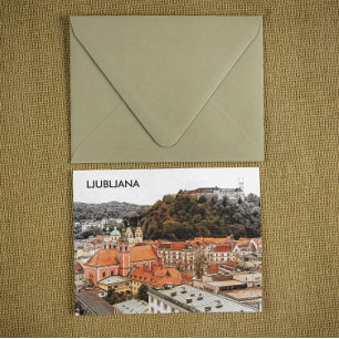 Ljubljana Slovenska stadsvy Vykort