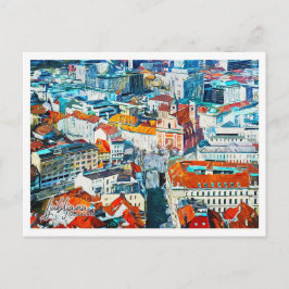 Ljubljana Slovenska vackert oljefärgning liggande Vykort