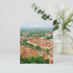 Ljubljana stadsbild, Slovenien Resa souvenir Helg Vykort